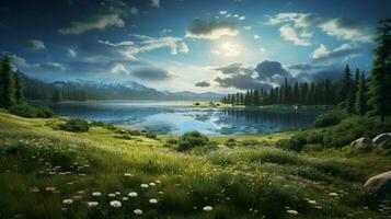 AI generated Nature Landscapes background photo