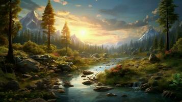 AI generated Nature Landscapes background photo