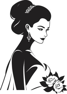 Bride with Flowers in Hair Vector Illustration Bride with Tiara Vector IllustrationBride with Tiara Vector Illustration Bride with Crown Vector Illustration