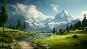 AI generated Nature Landscapes background photo