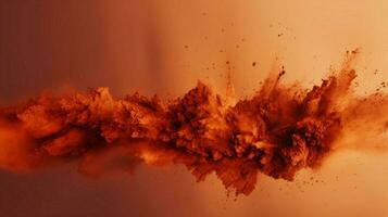 AI generated Rust color powder splash background photo