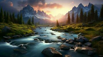 AI generated Nature Landscapes background photo