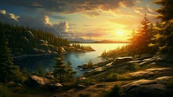 AI generated Nature Landscapes background photo