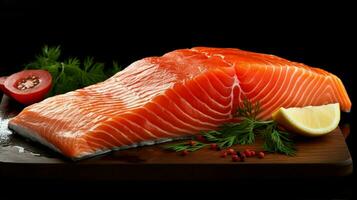 AI generated Salmon hard background photo