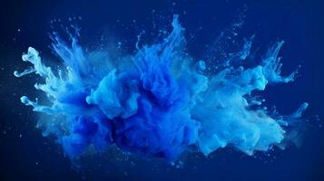 AI generated Sapphire color powder splash background photo