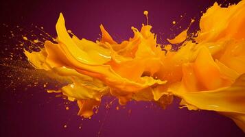 AI generated Saffron color splash background photo