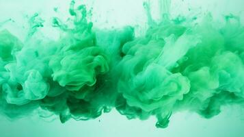 AI generated Sea green color powder splash background photo