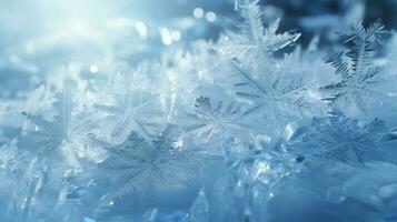 AI generated Snow and Ice Crystals background photo