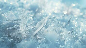 AI generated Snow and Ice Crystals background photo