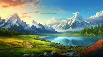 AI generated Nature Landscapes background photo