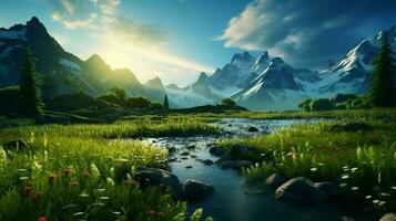 AI generated Nature Landscapes background photo