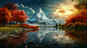 AI generated Nature Landscapes background photo