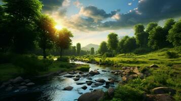 AI generated Nature Landscapes background photo