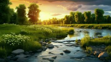 AI generated Nature Landscapes background photo