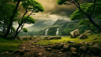 AI generated Nature Landscapes background photo