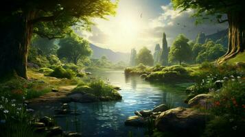 AI generated Nature Landscapes background photo