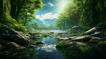 AI generated Nature Landscapes background photo