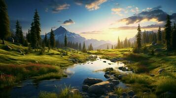 AI generated Nature Landscapes background photo