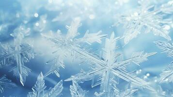 AI generated Snow and Ice Crystals background photo