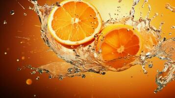 AI generated Tangerine color splash background photo