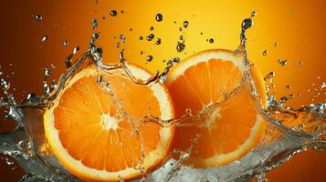 AI generated Tangerine color splash background photo