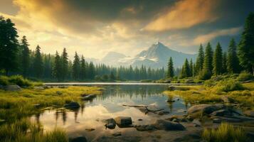 AI generated Nature Landscapes background photo