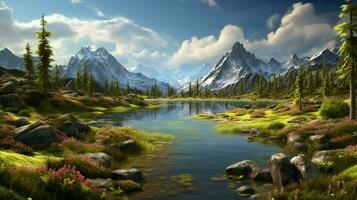 AI generated Nature Landscapes background photo