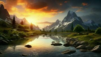 AI generated Nature Landscapes background photo