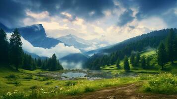 AI generated Nature Landscapes background photo