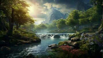 AI generated Nature Landscapes background photo