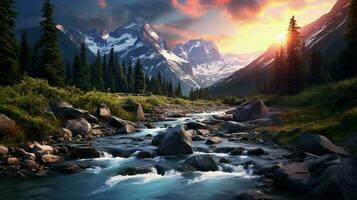 AI generated Nature Landscapes background photo