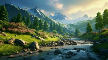 AI generated Nature Landscapes background photo