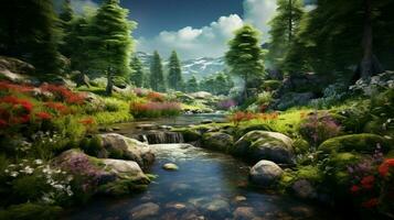 AI generated Nature Landscapes background photo