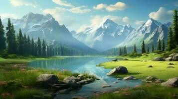 AI generated Nature Landscapes background photo