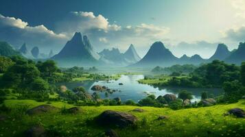 AI generated Nature Landscapes background photo