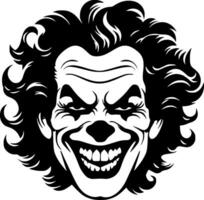 Clown, Black and White Vector illustration