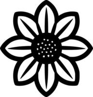 Flower, Black and White Vector illustration