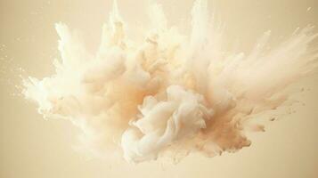 AI generated Ivory color powder splash background photo
