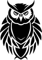 Owl - Black and White Isolated Icon - Vector illustration