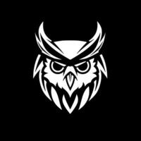 Owl, Black and White Vector illustration