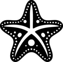 Starfish, Black and White Vector illustration