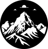 Mountains - Black and White Isolated Icon - Vector illustration