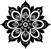 Mandala - Black and White Isolated Icon - Vector illustration