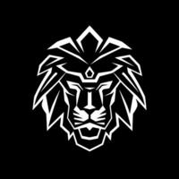 Lion, Black and White Vector illustration