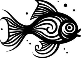 Fish, Black and White Vector illustration