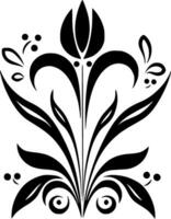 Flower, Black and White Vector illustration