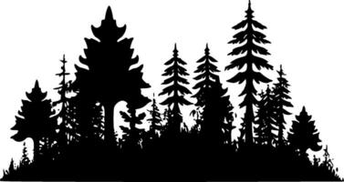 bosque - negro y blanco aislado icono - vector ilustración