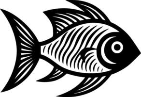 pescado - negro y blanco aislado icono - vector ilustración