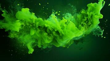 AI generated Green color splash background photo