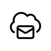 nube correo electrónico icono en de moda contorno estilo aislado en blanco antecedentes. nube correo electrónico silueta símbolo para tu sitio web diseño, logo, aplicación, ui vector ilustración, eps10.